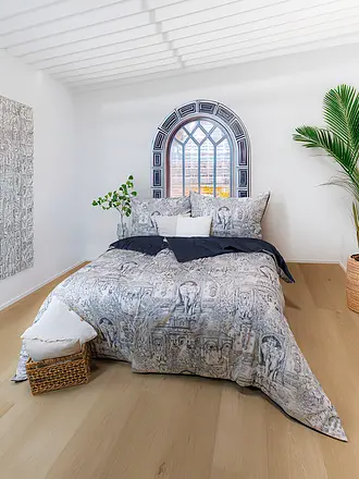 FLEURESSE | Satin Bettwäsche 70x90cm/140x200cm BED ART Indigo | dunkelblau